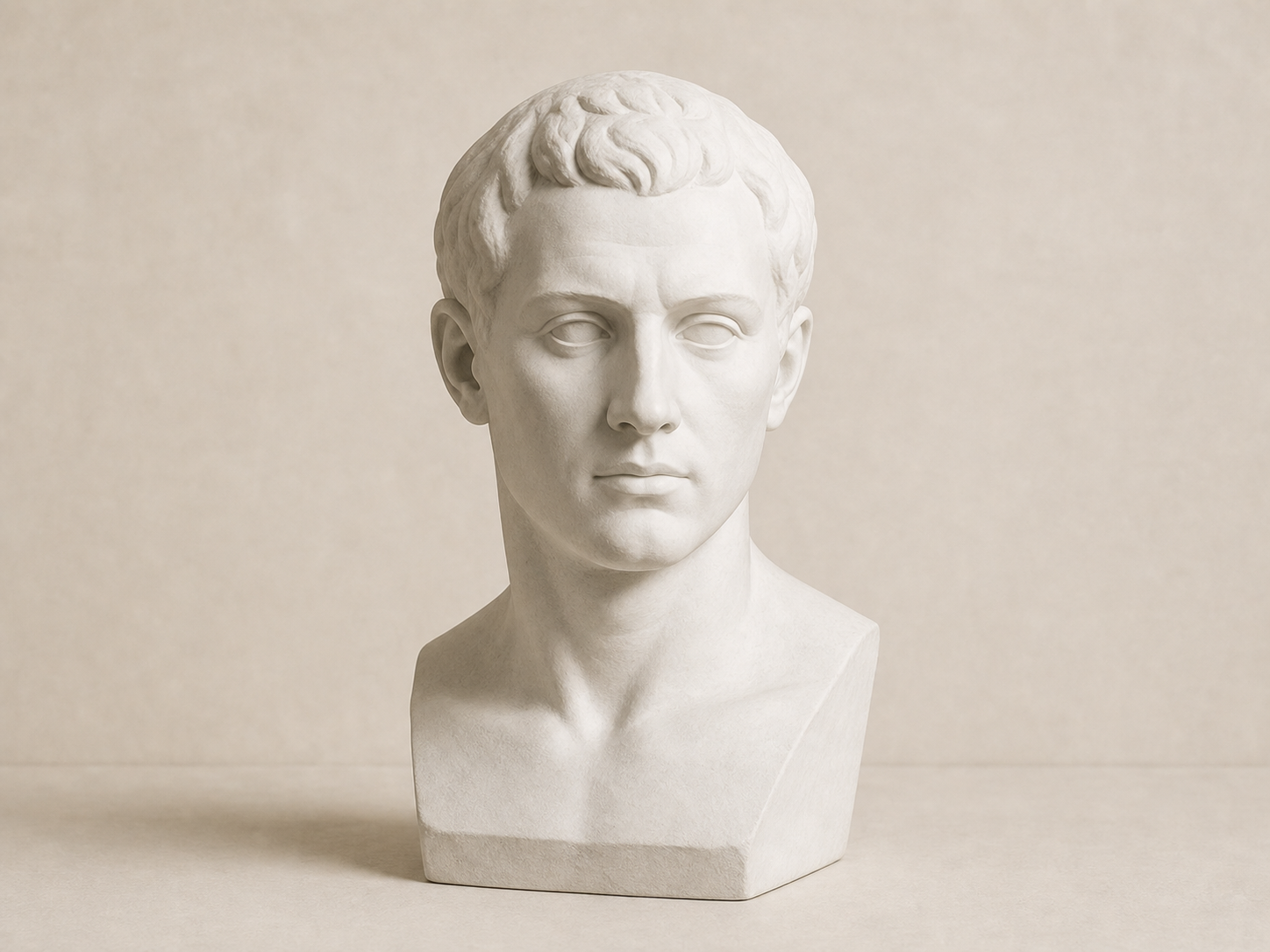 Plaster head bust reference for basic head proportions